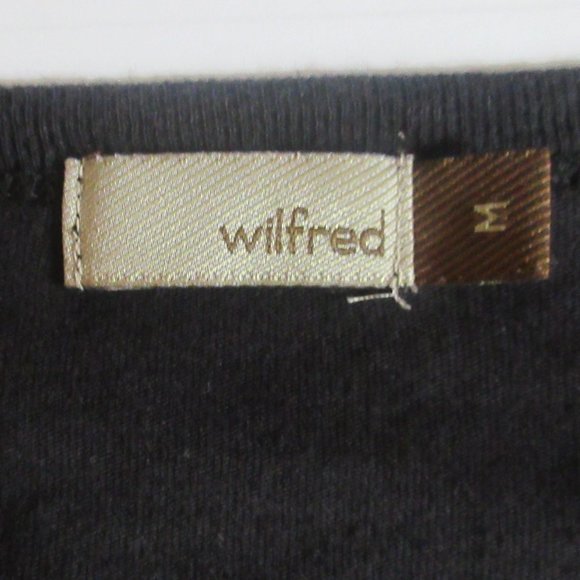 Wilfred Aritzia  Blouse Top Black 3 Buttons Cotton  Women Medium - Picture 7 of 10